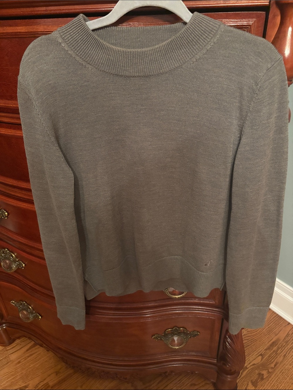 Bonpoint Classic Crewneck Gray Wool Women's Sweater